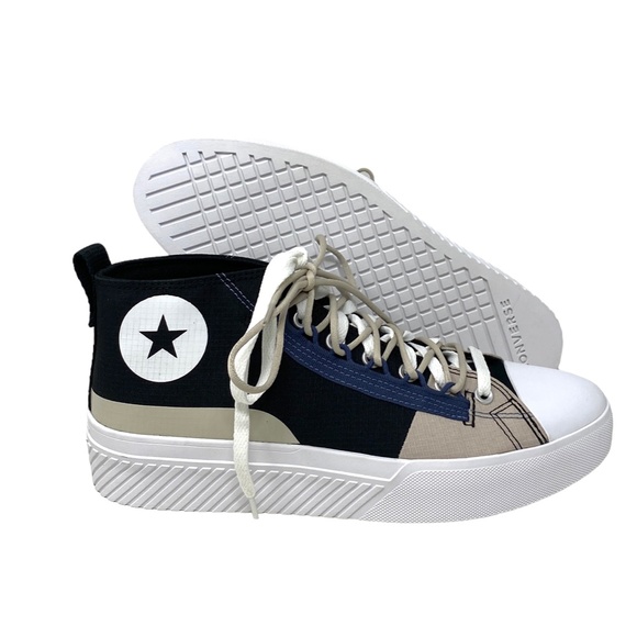 Converse UNT1TL3D CS Laced Mid Top Beige Black Men Canvas Sneakers Size 171395C - Picture 7 of 9